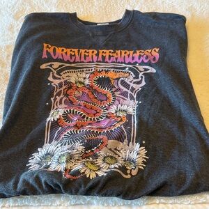 No Boundaries Graphic Sweatshirt - Black with Multicolor Design